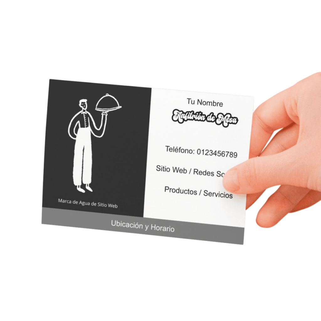 tarjetas de presentación de meseros trabajando mockup2
